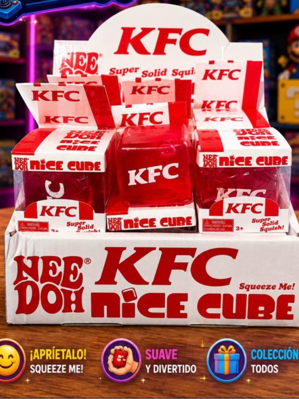kFC Red NeeDoh Nice Cube Stress Toy - Squeezable Party Favor